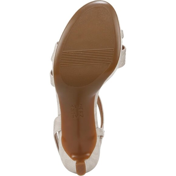 Naturalizer Women Beige Snake Polyurethane Rounded Open Toes Platform Shoes - Picture 4 of 9